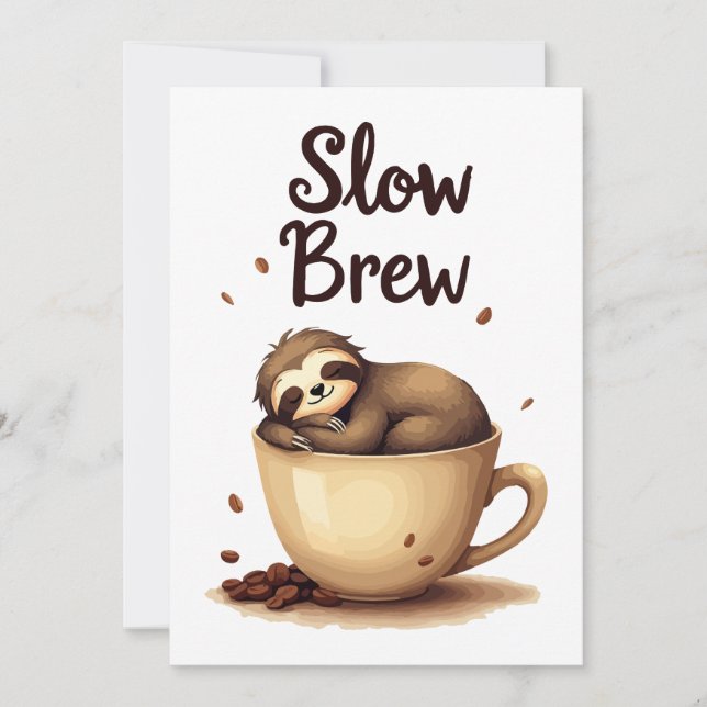 Convites Preguiça de Café com Preparação Lenta (Frente)