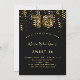 Convites Preguiça-de-ouro-preto confetti Sweet 16