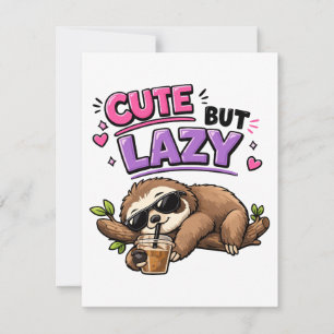 Convites Preguiça fofa mas preguiçosa com café gelado