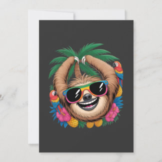 Convites Preguiça Tropical Kawaii – Vibrações Agradáveis de