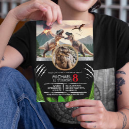 Convites Prehistoric Dinosaur T-rex Birthday Party