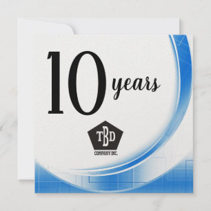 Convites prêmio de aniversário de 10 anos para funcionár