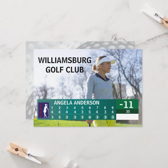 Convites Prêmio GOLF TOURNAMENT LOW SCORE GOLFER (Frente/Verso In Situ)