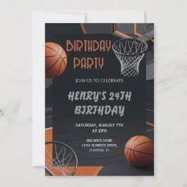 Convites Premium Basketball Birthday Invitation