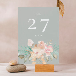 Convites Premium Espesso 5 x 7 Sábio Floral Número Verde