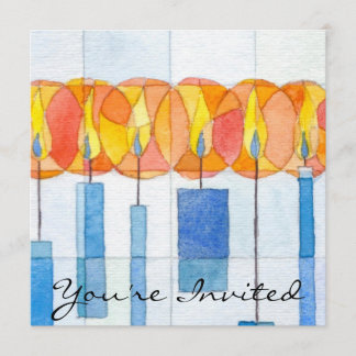 Convites Prendendo as velas de Hanukkah