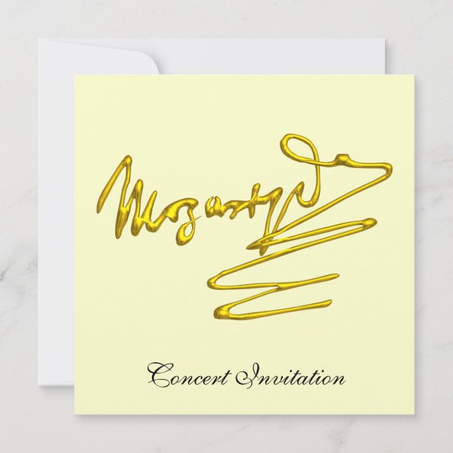 CONVITES PREOCUPAÇÃO COM MOZART, DOURADA ASSINATURA (Frente)