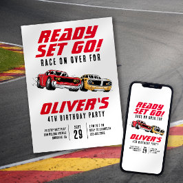 Convites Prepare-se! Festa de aniversário de carros