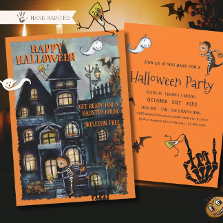 Convites Prepare-se para a Casa Assombrada do Halloween Fes