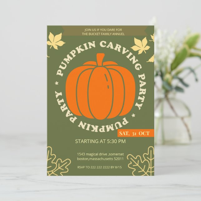 Convites Prepare-se para nossa diversão anual de abóbora! (Em pé/Frente)