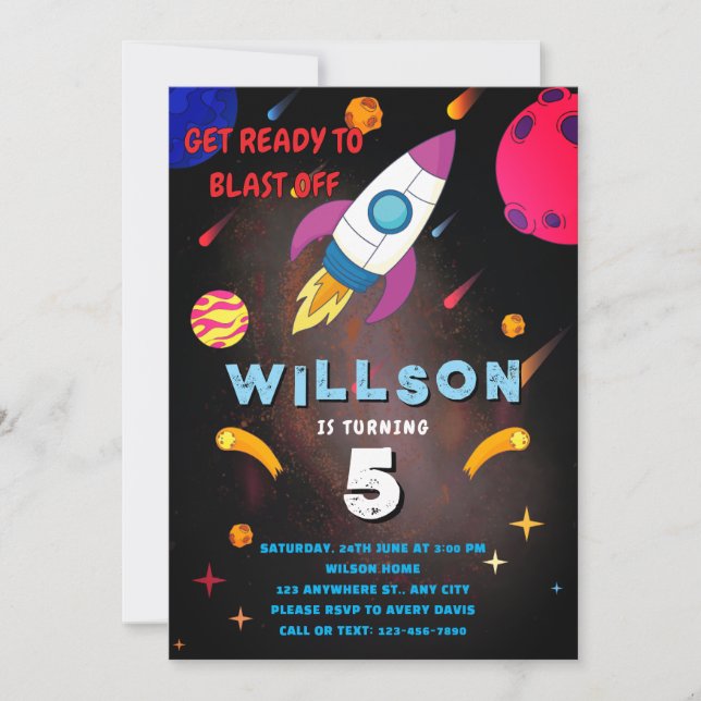 Convites Prepare-Se Para Viajar Em Galáxias Em Explosão (Frente)