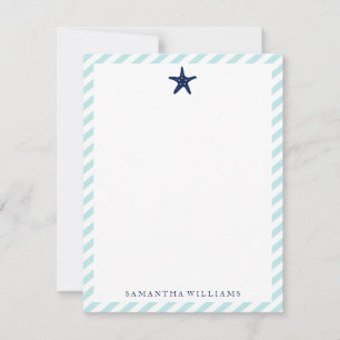 Convites Prepare Starfish Azul em Placas de Nota com Faixa