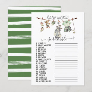 Convites Preppy Golf Clothesline Baby Word Scramble