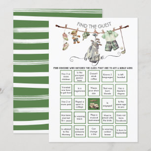 Convites Preppy Golf Find the Guest BINGO