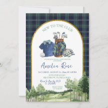 Preppy Golf New to the Club Baby Shower Invitation