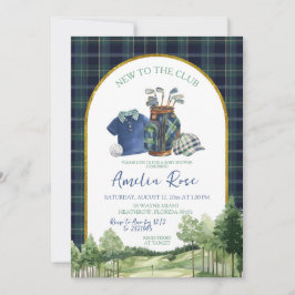 Convites Preppy Golf New to the Club Baby Shower Invitation
