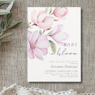 Convites Preppy Magnólia Limpo Bebê em Flor Baby Shower