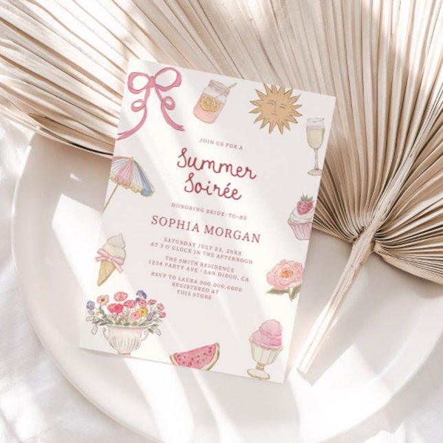 Convites Preppy Pastel Summer Soiree (Criador carregado)