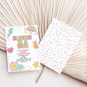 Convites Preppy Patch Eleven é uma Vibe 11º Aniversário
