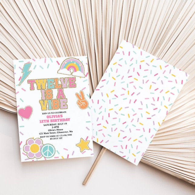 Convites Preppy Patch Twelve é uma Vibração 12º Aniversário (Criador carregado)