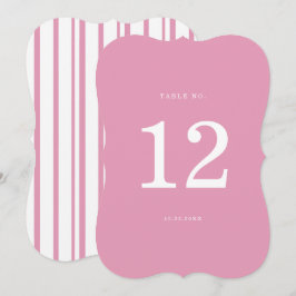 Convites Preppy Peony Pink Chic Die Cut Wedding Table Numbe