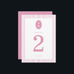Convites Preppy Peony Pink Chic Wedding Table Number Card<br><div class="desc">Preppy Peony Pink Wedding Table Number Card — a chic, elegant reception detail for a stylish modern wedding. Inspired by the preppy romance aesthetic and barbiecore pink trend, this refined table number card is perfect for the classic country club bride who loves polished feminine décor. Style it with gold table...</div>
