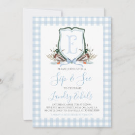 Convites Preppy Southern Blue Boy Duck Baby Sip & See