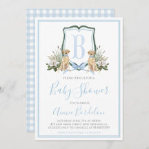Preppy Southern Blue Dog Chá de fraldas