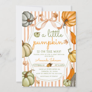 Convites Preppy Um pequeno Pumpkin está a caminho do Chá de