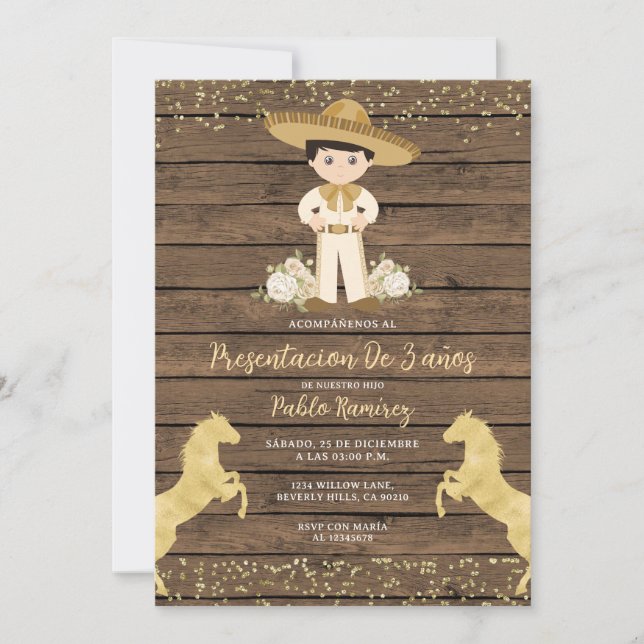 Convites Presentación de tres años invitación niño Birthday (Frente)
