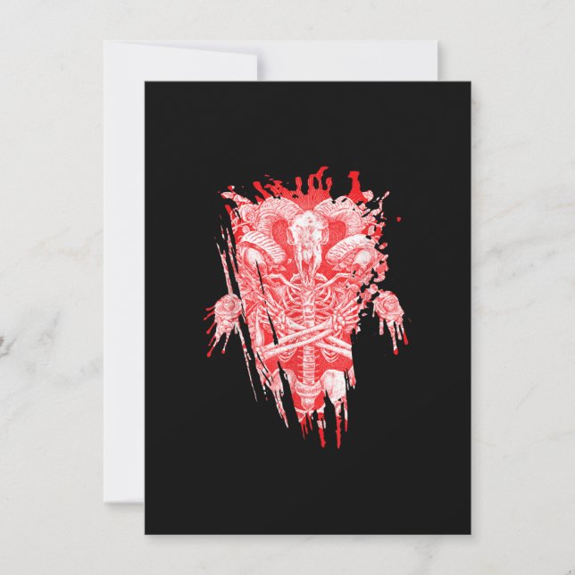 Convites Presente da Igreja de Satanás Todo Louvor ao Bode  (Frente)