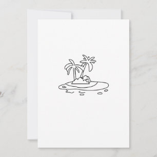 Convites Presente da Ilha do Paraíso, desenho de linha