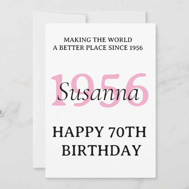 Convites Presente de 70º aniversário surpresa moderno e ele (Frente)
