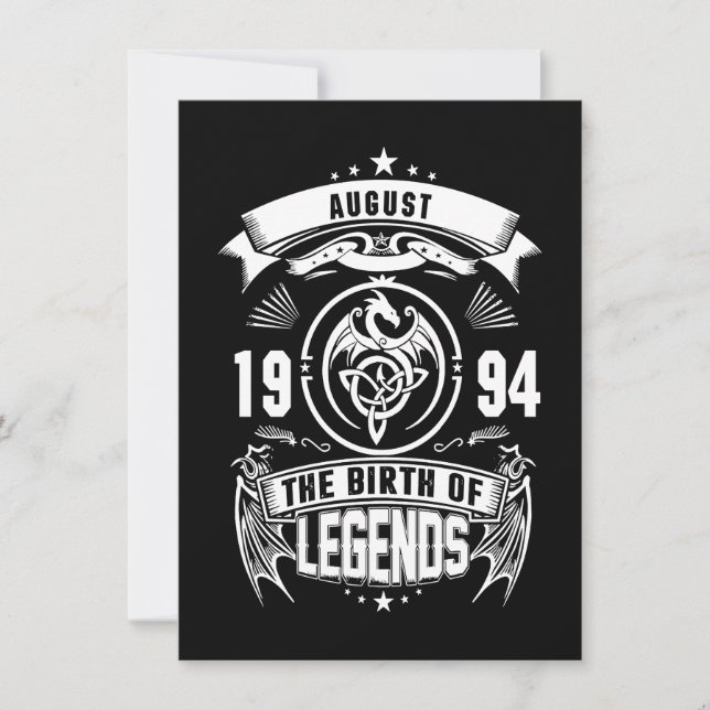 Convites Presente de Agosto | 1994 O Nascimento das Lendas (Frente)