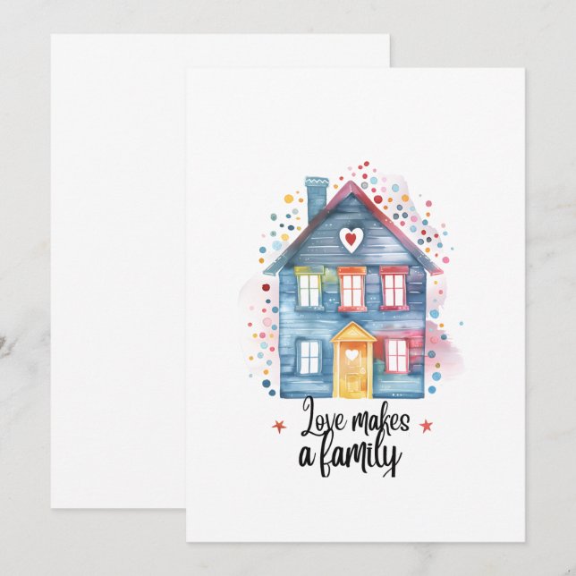 Convites Presente de Amor que Faz uma Família, Presente de  (Frente/Verso)