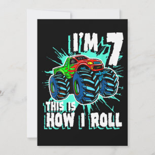 Convites Presente de aniversário de 7 anos para Monster Tru