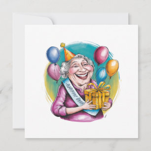 Convites Presente de aniversário engraçado da Nana
