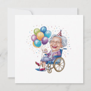 Convites Presente de aniversário engraçado para avó idosa