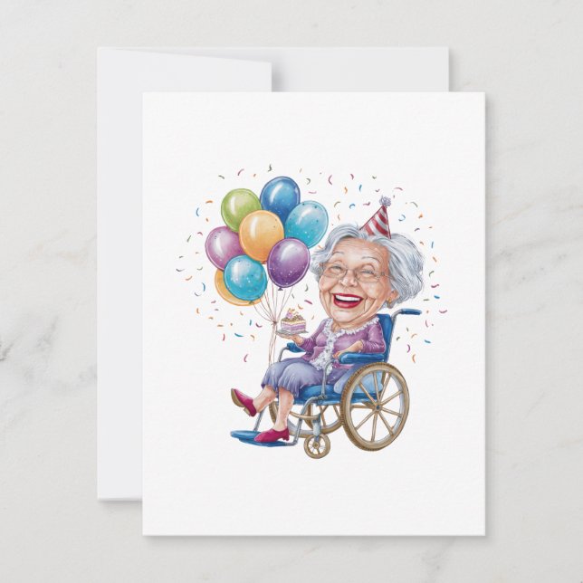 Convites Presente de aniversário engraçado para tia idosa (Frente)