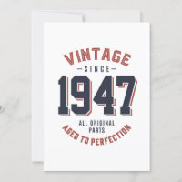 Presente de Aniversário Vintage Desde 1947