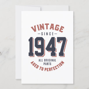 Convites Presente de Aniversário Vintage Desde 1947