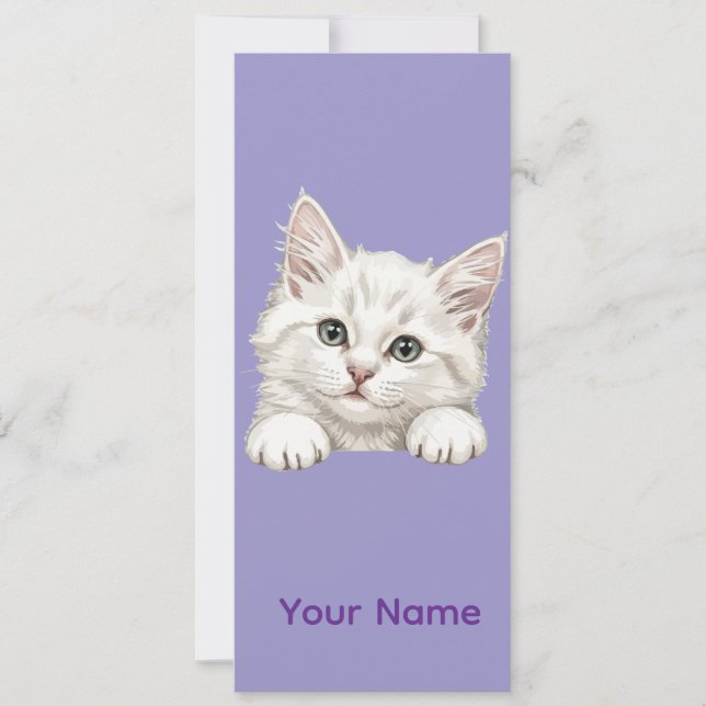 Convites Presente de Arte de Gatinho Personalizado com Nome (Frente)