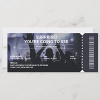 Presente de Bilhete de Concerto Surpresa Preto e B