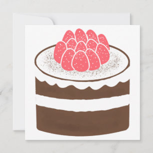 Convites Presente de Bolo de Camadas de Morango com Chocola