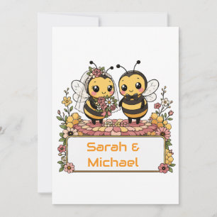Convites Presente de Casamento Personalizado Casal de Abelh