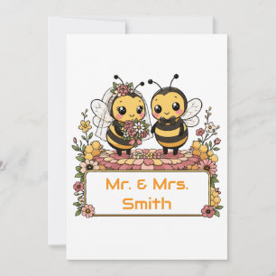 Convites Presente de Casamento Personalizado Casal de Abelh