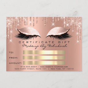 Convites Presente de Certificado de Maquiagem de Rosa de La