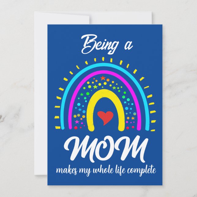 CONVITES PRESENTE DE DIA DAS MÃES ARCO-ÍRIS MODERNO PARA MÃ (Frente)