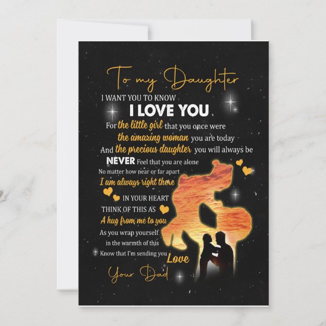 Convites Presente de Filha |Carta Ao Meu Amor Filha Do Pai (Frente)