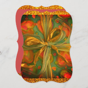 Convites Presente de fita vermelha e brilhante arco e verme